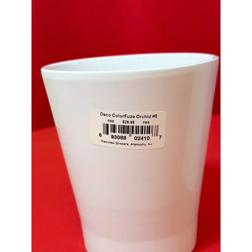 SET OF 2/ White Ceramic Orchid Pots Waterproof 5.5”, 6” Height